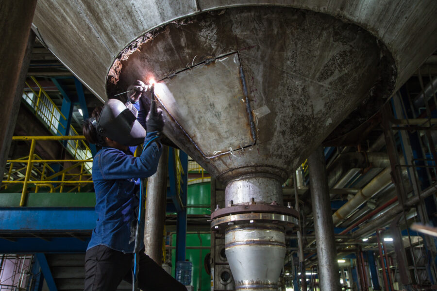 welding stainless tank silo